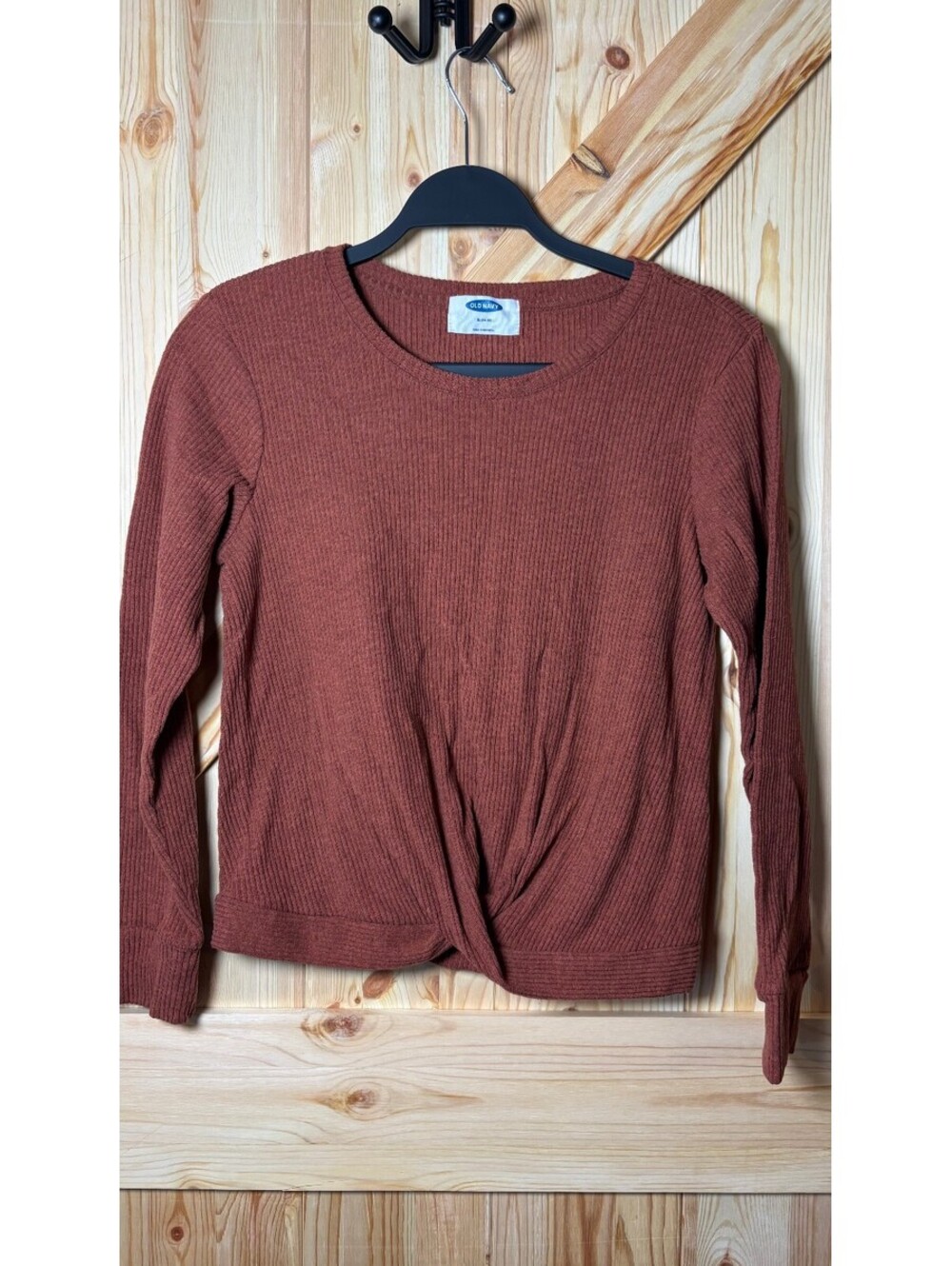 Old Navy Girls Rust Ribbed Knit Long Sleeve Pullover Sweater XL
